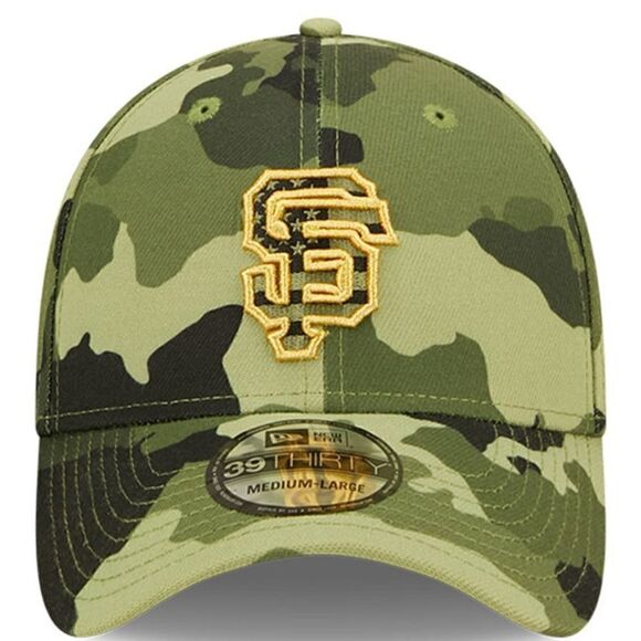 New Era San Francisco Giants 39Thirty Fitted Hat Armed Forces Day Gold Camo M - Picture 2 of 6